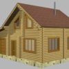 Сруб дома из оцилиндрованного бревна деревянный курган